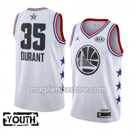 Maglia Golden State Warriors Kevin Durant 35 2019 All-Star Jordan Brand Bianco Swingman - Bambino